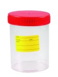 Ratiolab Multipurpose Beakers 200 Ml Ps With Red Screw Lid Non-graduated Sterilized Pack Of 150