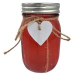 Red Plastic LED Jar With White Heart 14CM