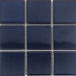 Glazed Porcelain Mosaic Tiles Cobalt Blue 15 X 15CM Sheet