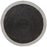 French Riviera Round Rug In Noir