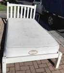 Single Wooden Bed Frame With Mattress