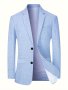 Men's Solid Single Breasted Blazer Jacket Fashion Tailored Fit Suit Coat With Notch Lapels For Business And Daily Wear