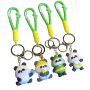 Cute Panda Keychain Set With Pvc Cartoon Pendants & Stainless Steel Rings