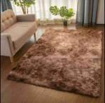 Smte Dream World Large Premium Fluffy Carpet rug 200 X 150 Cm Gold With Keychain