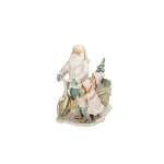 Xmas Pink gold Polyresin Santa On A Bike 15X11X15CM