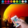 1PC Sunset Lamp Projection 16 Colors Changing Projector LED Lights Floor Lamp Room Decoration Night Light Rainbow Lights For Photography Party Home Decoration Sunset