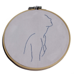 Blue Nude Embroidery Hoop