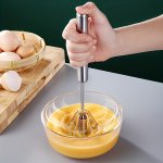 Versatile 3-IN-1 Stainless Steel Hand Blender - Whisk Froth & Mix Effortlessly Battery-free Kitchen Gadget For Easy Cooking And