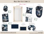 Cot Duvet Bedding Magic Navy Blue Flower Set
