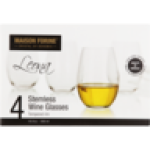 Leona Lead-free Crystal Stemless Wine Glasses 4-PACK
