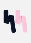 Plain & Spot Print Tights 2 Pack