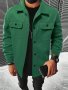 Men's Casual Flap Pocket Jacket Chic Button Up Mature Coat For Fall Winter