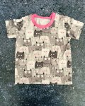 Grey And Pink Cats T-Shirt 4 5Y