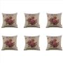 Flax Decorative Throw Pillow Case Cushion Cover Home Sofa 3 Roses