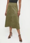 Edit Suedette A-line Midi - Olive