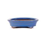 Assorted Glazed Bonsai Pots 8" - Light Blue Shallow Oval With Foots 20 X 15 X 5CM