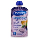 Purity Food Pouches Yogilicious 110ML - From 6 Months - Banana Mixed Berries & Apple