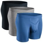 Real Men 7IN Modal Boxer Briefs V-fly D Pouch 2XL 3PK Blu hthrgry sltgry