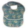 4AKID Waterproof Baby Bib With Crumb Catcher - Blue Cacti & Leaves