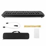 37 Key Melodica Keyboard With Mouthpiece - F-37S Air Piano Wind Instrument For Beginners Black + Bag