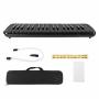 37 Key Melodica Keyboard With Mouthpiece - F-37S Air Piano Wind Instrument For Beginners Black + Bag