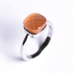 Aster Silver Stack Amber Crystal Ring - 8 Amber