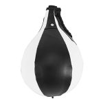 Beuiouer Boxing Speed Ball Pear Shape Pu Speed Bag Boxing Punching Bag Swivel Exercise Fitness Training Ball White & Black