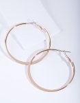 Goldair Gold Flat Edge Hoop Earrings