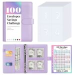 Sooez 100 Envelopes Money Saving Challenge Savings Challenges Book With Envelopes & Challenge Tracker Motivational Process To Sa