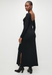 Superbalist Long Sleeve Boat Neck Knit Column Scoop Back Maxi Dress - Black