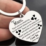 1PC Mum Thank You Keychain Metal Key Ring Purse Bag Backpack Car Charm Earphone Accessory Gift For Mom Thanksgiving Day