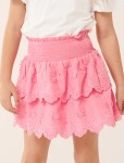 Billie Embroidered Shirred Girls Skirt - 10-12 Yrs Geranium Pink