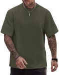 Herberton Mens Oversized Tshirt Fashion Designer Durable Gym T-Shirt Thick Basic Short Sleeve Heavy Summer Soft Stretch Loose Fi
