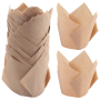 50 Pcs Tulip Cupcake Liners Tulip Baking Paper Cowhide Color
