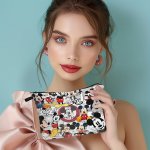 Entertainment Company Mickey Mouse Portable Makeup Bag - Lightweight Foldable Travel Toiletry Organizer With Zipper Closure - Pe