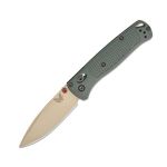 Bugout Taiga Green Grivory Handle With Tan Cerkote Blade Finish