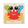 Wooden Crab Shape Puzzle Board For Ages 1-3 - Multi Colour