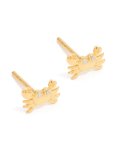 Goldair Gold Plated Sterling Silver Pear Cubic Zirconia Huggie Earrings