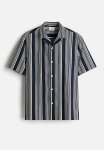 Regular Fit Printed Resort Shirt - Blue & White Striped
