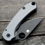 Limited Spyderco Para 3 SCALES - Checker Milling - Shadow Chrome Anodized
