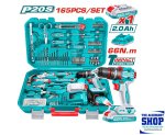 Drill Impact Lithium-ion Cordless 165 Piece Tools Set THKTHP11652 Total Tools