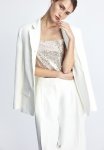 Strappy Jersey Top - Light Beige Silver-coloured
