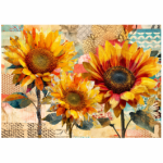 Tear Resistant Deco Print Sunflower Fussy