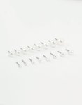 Silver Pearl Stud Earrings 8-PACK