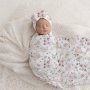Wallpaper Scattered Floral Baby Swaddle Wrap Set Newborn Hospital Set Sa