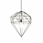 Small Diamond Metal Pendant Light Black