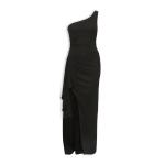 Black Sparkle One Shoulder Maxi Dress