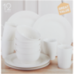 Glacier Basic White Dinner Set 12 Piece