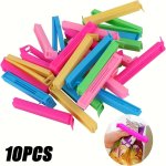 10PCS Reusable Plastic Food Bag Clips - Moisture & Dust Proof Seal For Freshness Kitchen Storage Accessories