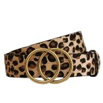 Earnda Women's Leather Belt Fashion Soft Faux Leather Waist Belts For Jeans Dress Leopard Print Small